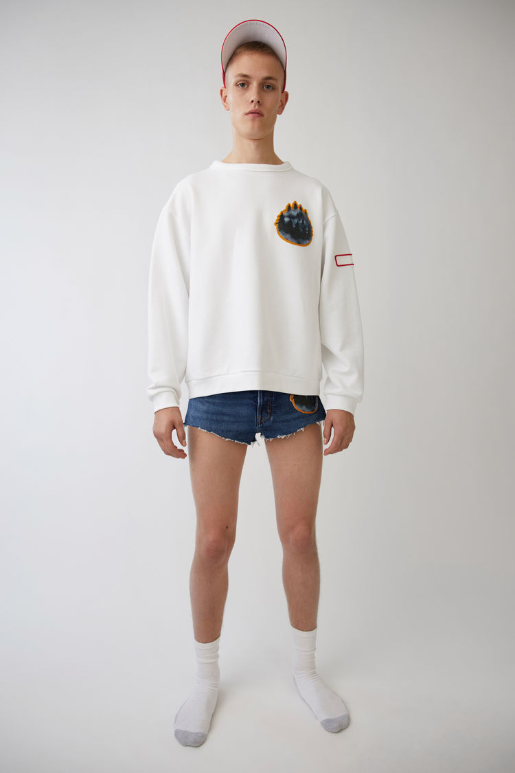 Acne Studios Diner Collection fire optic white sweatshirt
