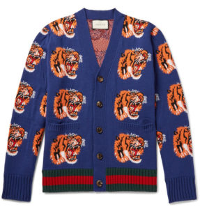tiger-mönstrad cardigan från Gucci