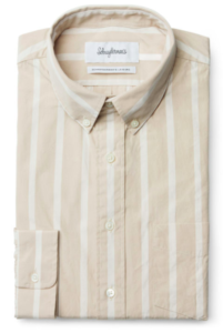 Schnaydermans skjorta Leisure Poplin Bold Stripe Beige and White