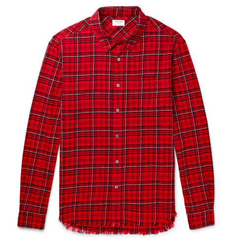 FRAME Checked Cotton-Flannel Shirt flanellskjorta