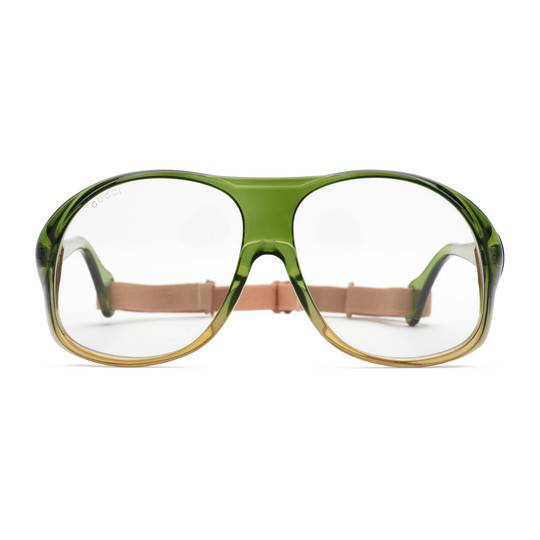 Gucci solglasögon Round-frame acetate green with rubber band