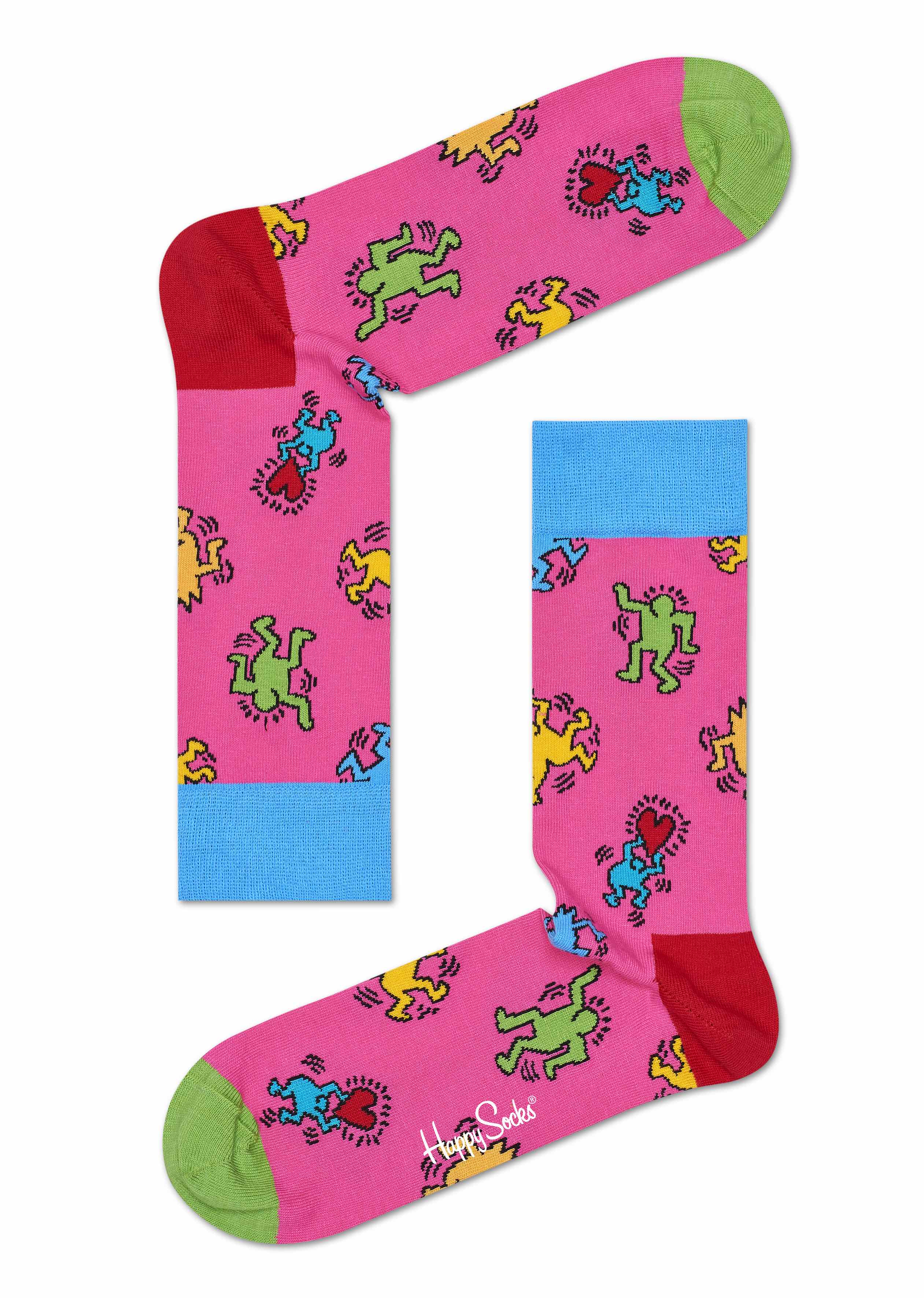 Happy Socks x Keith Haring strumpor rosa ny