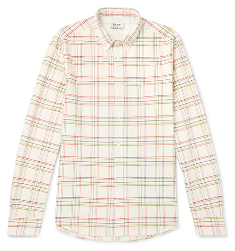 Rutiga skjortor - Acne Studios Isherwood Button-Down Collar Checked Cotton Shirt