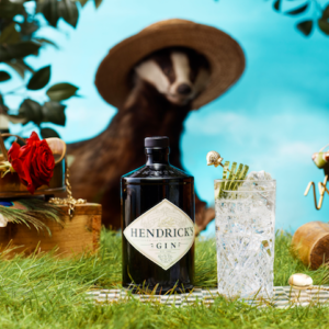 Hendrick's Gin Badger in a hat